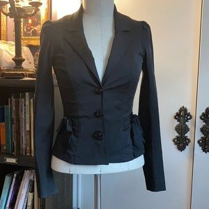 Betsey Johnson Fitted Black Blazer SM / 6